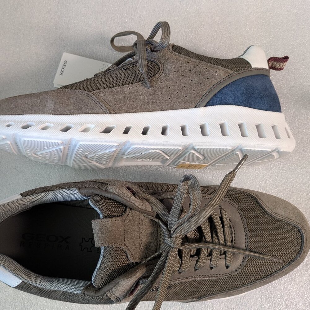 GEOX Respira Grey/Blue Sneaker